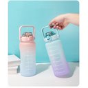 Ver imagem 5 de Garrafa Squeze Motivacional Bpa Free Enfeites Adesivo 2000ml:rosa/azul