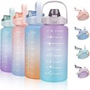 Ver imagem 7 de Garrafa Squeze Motivacional Bpa Free Enfeites Adesivo 2000ml:rosa/azul