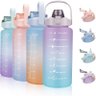 Garrafa Squeze Motivacional Bpa Free Enfeites Adesivo 2000ml:rosa/azul - 7
