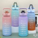 Ver imagem 2 de Garrafa Squeze Motivacional Bpa Free Enfeites Adesivo 2000ml:rosa/azul