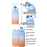 Garrafa Squeze Motivacional Bpa Free Enfeites Adesivo 2000ml:rosa/azul - 8