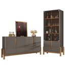 Ver imagem 1 de Cristaleira 050519 e Buffet 050518 para Sala Cinza Perola Cedro Dcasa