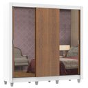 Ver imagem 3 de Guarda-roupa Casal Madesa Lyon 3 Portas de Correr com Espelhos 2 Gavetas com Pés