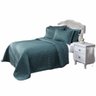 Kit Cobre Leito Dupla Face Micro Percal 200 Fios Solteiro com Porta Travesseiro:verde - 2