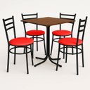 Ver imagem 1 de Conjunto Mesa Preta 70x70cm Tampo Imbuia com 4 Cadeiras Epoxi