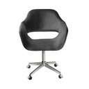 Ver imagem 1 de Poltrona Decorativa Zara Pé Giratório de Metal Sala Recepção Cinza Grafite