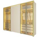 Ver mais imagens de Guarda-Roupa Casal 6 Portas 4 Portas Reflecta com LED com Pés 100% MDF Lumina Off White