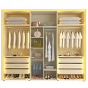 Ver imagem 4 de Guarda-Roupa Casal 6 Portas 4 Portas Reflecta com LED com Pés 100% MDF Lumina Off White