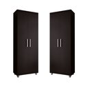 Ver imagem 2 de Kit 2 Armários Multiuso Roma 2 Portas 4 Prateleiras Sapateira Lavanderia e Cozinha Preto G4 Magazine