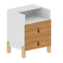 Ver imagem 5 de Mesa de Cabeceira com 1 Nicho e 2 Gavetas Domus Yescasa Branco