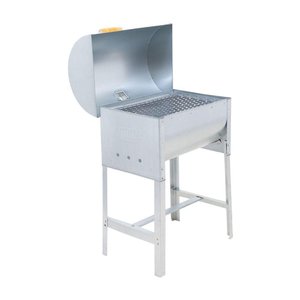 Churrasqueira Mini a Bafo Aço Galvanizado com Tampa e Alça de Madeira - Gudim