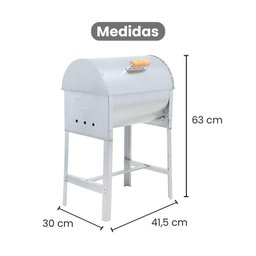 Churrasqueira Mini a Bafo Aço Galvanizado com Tampa e Alça de Madeira - Gudim - 6