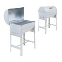 Ver imagem 3 de Churrasqueira Mini a Bafo Aço Galvanizado com Tampa e Alça de Madeira - Gudim