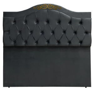 Cabeceira Casal Cama Box Botões Detalier Provençal Cinza Suede com Pés 120 Rbl