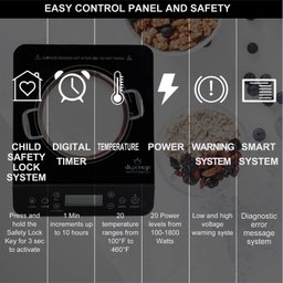Duxtop Fogão de Indução Portátil 1800w com Tela Lcd e Toque, Preto - 6