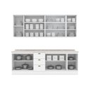 Ver imagem 5 de Cozinha Compacta 5 Peças 100% MDF com Balcão Pia com Tampo e Aéreo com Portas de Vidro Americana