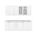 Ver imagem 4 de Cozinha Compacta Modulada Americana 5 Peças com 3 Gavetas 100% MDF Branco