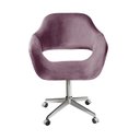 Ver imagem 1 de Poltrona Decorativa Zara Pé Giratório de Metal Sala Recepção Roxo