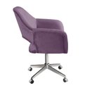 Ver imagem 3 de Poltrona Decorativa Zara Pé Giratório de Metal Sala Recepção Roxo