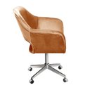Ver imagem 3 de Poltrona Decorativa Zara Pé Giratório de Metal Sala Recepção Cobre Terracota
