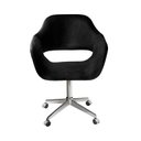 Ver imagem 1 de Poltrona Decorativa Zara Pé Giratório de Metal Sala Recepção Preto