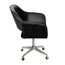 Ver imagem 3 de Poltrona Decorativa Zara Pé Giratório de Metal Sala Recepção Preto