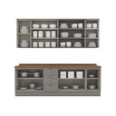 Ver imagem 4 de Cozinha Compacta Modulada Americana 5 Peças com 3 Gavetas 100% MDF Cinza