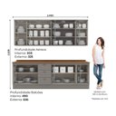 Ver imagem 4 de Cozinha Compacta 5 Peças 100% MDF com Balcão Pia com Tampo e Aéreo com Portas de Vidro Americana