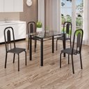 Ver imagem 1 de Conjunto de Mesa Tubular com 4 Cadeiras Lívia Preto