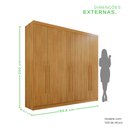 Ver imagem 4 de Guarda-Roupa 2 Gavetas 6 Portas Lisboa Marrom/Cinamomo