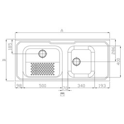 Lavanderia 1,20 X 0,53 304 Mon/c3 Ab/3,5/cv - 2