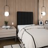 Cabeceira Estofada Cama Box Solteiro Carla 100cm com Frame Suede:preto - 4