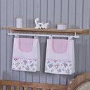 Ver imagem 1 de Porta Fralda Organizador Quarto de Bebê Menino Menina 2 Peças Varão:urso Rosa