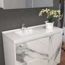 Ver imagem 4 de Gabinete de Banheiro 90cm com Lavatório e Armário Ref 910 Branco/Thassos