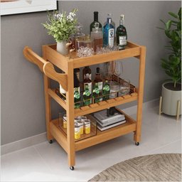 Carrinho Multiuso Server C/ Rodízios Madeira Cor Natural Ofertamo - 2