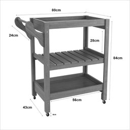Carrinho Multiuso Server C/ Rodízios Madeira Cor Natural Ofertamo - 7