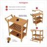 Carrinho Multiuso Server C/ Rodízios Madeira Cor Natural Ofertamo - 4