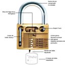 Ver imagem 3 de Cadeado Pequeno 20mm Haste Curta Latão Maciço Preto com Chave | Papaiz | Kit 02 Un