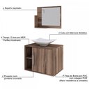 Ver imagem 5 de Armário de Banheiro com Cuba e Espelho 1 Porta 2 Prateleiras Nogal 13689 - Compace