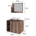 Ver imagem 4 de Armário de Banheiro com Cuba e Espelho 1 Porta 2 Prateleiras Nogal 13689 - Compace