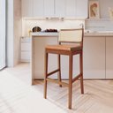 Ver imagem 2 de Kit 4 Banquetas com Encosto e Apoio para Pés Tiê CabeCasa MadeiraOriginals