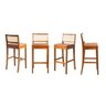 Kit 4 Banquetas com Encosto e Apoio para Pés Tiê CabeCasa MadeiraOriginals - 1