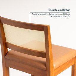 Kit 4 Banquetas com Encosto e Apoio para Pés Tiê CabeCasa MadeiraMadeira - 5