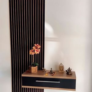 Painel Ripado Decorativo Modular Mdf Preto - 2,50m X 1,32m