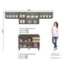Ver imagem 3 de Cozinha Compacta 4 Peças 100% MDF com Duplo Aéreo Basculante e Tampo para Balcão Pia 120cm Duna/Cristal Connect