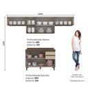 Ver imagem 3 de Cozinha Compacta 4 Peças 100% MDF com Duplo Aéreo Basculante e Tampo para Balcão Pia 120cm Connect