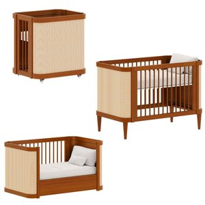 Berço Paglia 3 em 1 Nogueira Quater