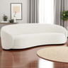 Sofá 3 Lugares Orgânico Luxo Recepção Sala de Estar e Tv Amore 200cm Bouclé Bege- Mabe Magazine - 1