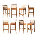 Ver imagem 1 de Kit 8 Banquetas com Encosto e Apoio para Pés Tiê CabeCasa MadeiraOriginals
