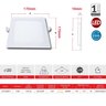 Plafon de Led 12w 4000k Quadrado Embutir Bivolt 17x17cm - 3